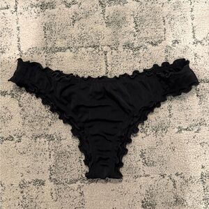 Shade & Shore Black Ruffled Swim Bottoms